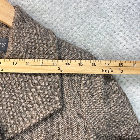 Vintage Covington Womens Coat Donegal Tweed Wool Blend Belted Outerwear Tan Sz L - Picture 12 of 16